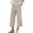 Gray, variant on Utoimkio Women's Cropped Pants Linen Elastic Waist Floral Embroidery Capri Trousers with Side Pockets for Summer Beach Daily Walk