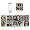 thumbnail image 2 of 20PCS Mandala Tile Stickers 6"x6" Peel and Stick,Removable Moroccan Wallpaper Wall Tile Decals Decor for Kitchen Bathroom Laundry Stair Fireplace Art Decor Tiles, 2 of 5