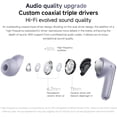 thumbnail image 4 of Xiaomi Redmi Buds 6 Pro, True-to-Life Audio, Hi-Res Audio with coaxial Dual Drivers, LDAC, Up to 55dB Active Noise Cancellation, Compatible with Android iPhone and Bluetooth Device (Lavender Purple), 4 of 7