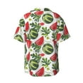 thumbnail image 5 of Uemuo Watermelons Pattern Cotton Linen Short Sleeve Shirts,Casual Lightweight Button Down Shirts,Vacation Beach Summer Tops-X-Large, 5 of 7
