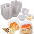 thumbnail image 2 of 400PCS Disposable Plastic Cake Box,Single Cupcake Muffin Dome Holder,Compartment Container Box for Ice Cream Dessert Fruits Snack Bowl, 2 of 8