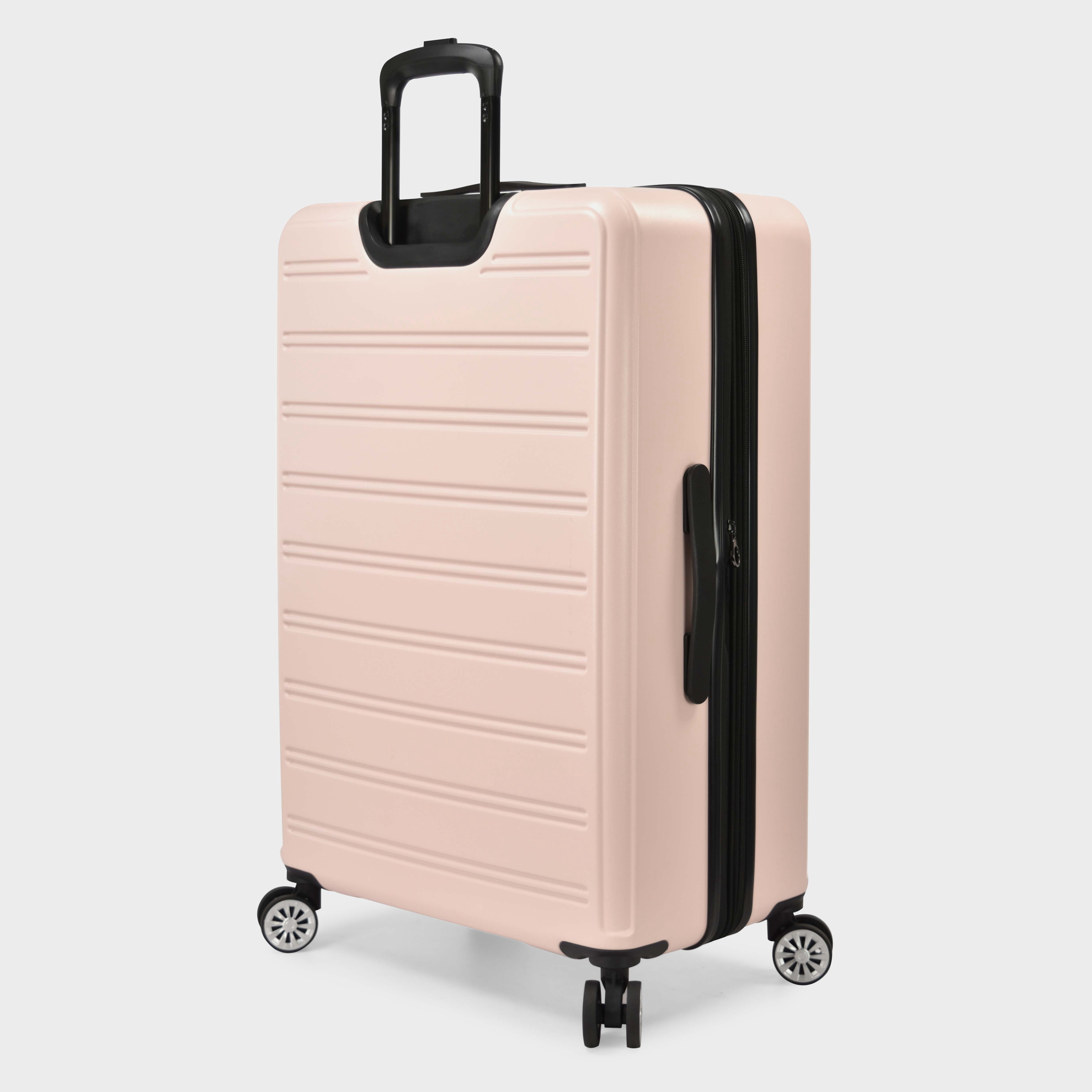 Travel Select Snowcreek Hardside Expandable Spinner Luggage Set w/ USB Port, Pink, 30" Checked Large