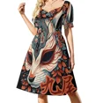 thumbnail image 4 of Vestido de manga corta Nine Tail Fox Kitsune vestido de noche para mujer ropa de mujer novedades de verano, 4 of 8
