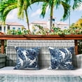 thumbnail image 5 of Outdoor/Indoor Throw Pillows Covers, Decorative Throw Pillows Covers , 20\u201dx20\u201d Square Throw Pillows Covers Bed, Couch, and Patio Furniture (Set of 2, Palm Blue), 5 of 7