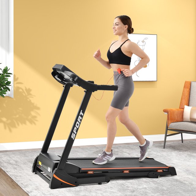 Tapis Roulant Électrique Pliant 3,5 Hp avec Inclinaison, Machine de Course Moyenne Motorisée, Écran LCD, Gym, 330 Lb, Tapis Roulant Pliant Électrique Motorisé, Puissance 14,8 Km/h, Machine de Course et de Mise en Forme, Gym