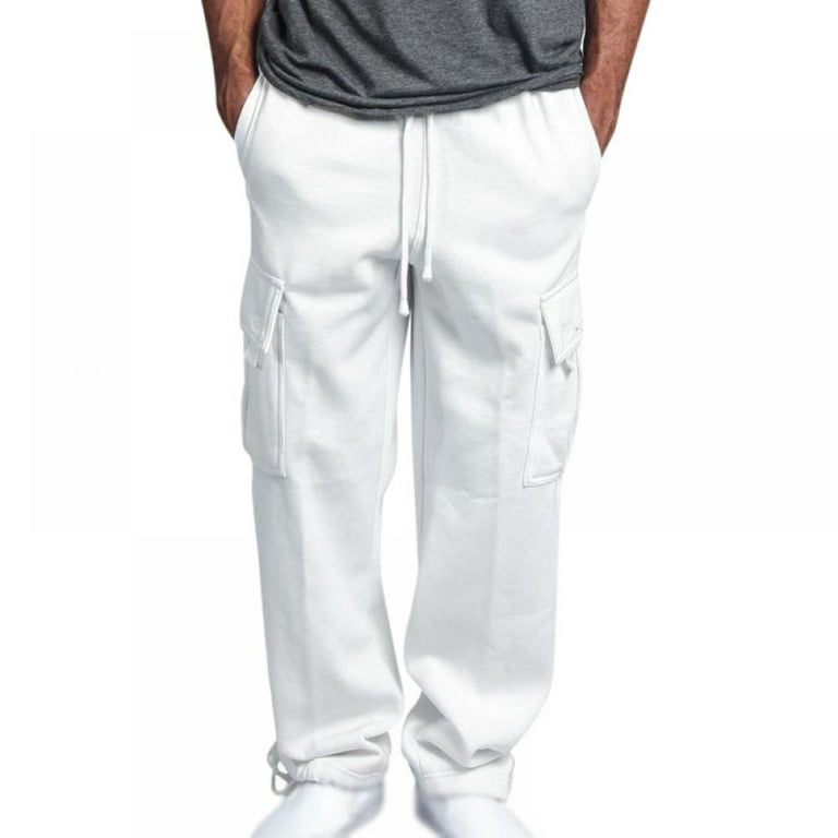 Men's Cargo Sweatpants Open Bottom Straight Leg Casual Loose Fit Baggy  Athletic Jogger Pants with Pockets M-5XL