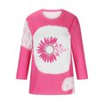 thumbnail image 3 of Abomasnow Breast Cancer Awareness Month Shirts 3/4 Sleeve Leopard Rainbow Sunflower Printed Inspirational Tees Plus Size Casual Fall Blouse Tops, 3 of 3
