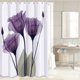 thumbnail image 3 of Purple Flower Shower Curtain For Bathroom, Floral Bathroom Set 12pcs Hooks ( 72' W By 72' L), 3 of 4