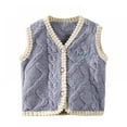 thumbnail image 1 of Autumn Winter Toddler Plush Warm Button Sleeveless Warm Vest,1-7T, 1 of 3