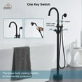 thumbnail image 6 of CASAINC Vintage 2-Handle Floor-Mount Buthtub Freestanding Roman Tub Faucet in Matte Black, 6 of 9