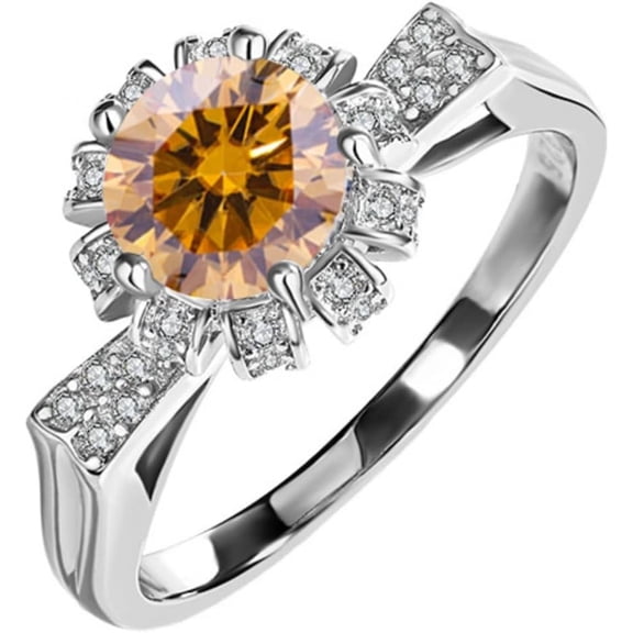 1 Carat Moissanite Rings for Women S925 Sterling Silver Blue/Green/Red/Champagne Moissanite Engagement Ring Lab Women 's Diamond Wedding Rings for Lady Diamond Promise Rings