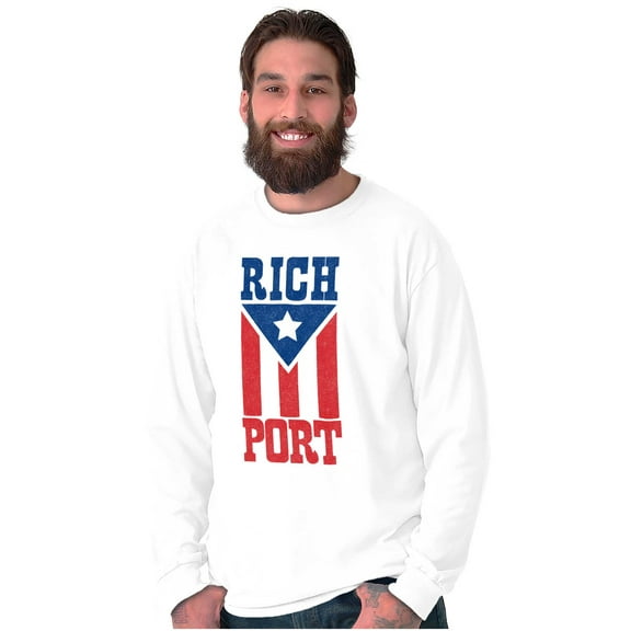 Puerto Rico Rich Port PR Flag Pride Long Sleeve TShirt Men Women Brisco Brands S