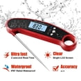 thumbnail image 1 of Instant Read Digital Meat Thermometer Waterproof Kitchen Cooking Food Thermometer with Probe Backlight & Calibration,Best Quick Grill Meat Probe for Grilling BBQ Smoker Chefs, Red, 1 of 5