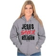 thumbnail image 4 of Jesus is my Savior Not Religion Crown Zip Up Hoodie Men's Women's Brisco Brands S, 4 of 6