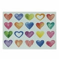 thumbnail image 1 of Grunge Cutting Board, Rainbow Color Heart Shapes Valentine's Day Design Romantic His and Hers Theme, Decorative Tempered Glass Cutting and Serving Board, Small Size, Red Blue Yellow, by Ambesonne, 1 of 1