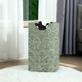 thumbnail image 6 of Yayeee Freestanding Laundry Hamper with Handle Collapsible Large Storage Basket for Clothes, Retro Green Abstract, 6 of 7