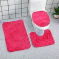 thumbnail image 5 of Foqnuq 3-Piece Soft Non-Slip Bathroom Carpet Set | Absorbent Bath Mat & U-Shaped Toilet Rug | Modern Decorative Bathroom Floor Mats for Home Use, 5 of 8