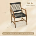 thumbnail image 3 of Costway Patio 2pcs Acacia Wood Dining Chairs All-Weather Rope Woven Armchairs Outdoor, 3 of 9