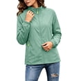 thumbnail image 6 of TTJ Stand Collar Thin Zip Up Outdoor Jacket For Women, Lightweight Wind Resistant Long Sleeve Casual Windbreaker, Breathable Compact Daily Walking Camping Outer Layer Mint Green XXXL, 6 of 9