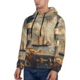 thumbnail image 3 of Honeii Vintage Nautical Lighthouse Pattern Mens Hoodies Men's Loose Sleeve Sweatshirt,Pullover Hooded Sweatshirt for Men,Essentials Hoodie-Small, 3 of 7