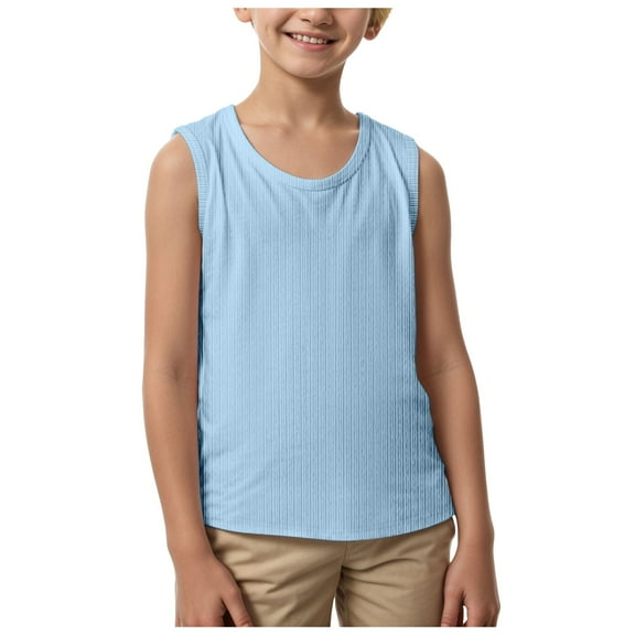 Akiihool Girls Tank Top Girls' Racerback Tank Top (Blue,7-8 Years)