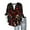#0031-Multicolor, variant on Sokhug Womens Tops 3/4 Length Sleeves Floral Shirts Flowy Ruffle Sleeve Tops Half Button Down Shirt Summer V Neck Blouse