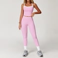 thumbnail image 1 of AEXTO Two Piece Color Block Womens Workout Sets Cross Back Tank Top Matching High Waist Leggings Sets Gym Outfits Activewear, 1 of 5