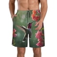 thumbnail image 1 of Sikiie Humming Bird 1 Print Men's Beach Shorts, High Elastic Quick-drying Shorts - with Drawstring and Slip Pockets, Suitable for Beach, Sports, Vacation-XX-Large, 1 of 6