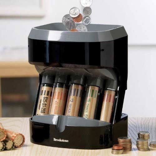 Motorized Coin Sorter Battery Operated with Overflow for Residual