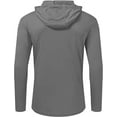 thumbnail image 3 of Tyhengta Mens UPF 50+ Long Sleeve T-Shirts Sun Protection Hooded Fishing Hiking Rash Guard Swim Quick Dry Lightweight Shirts Charcoal Grey M, 3 of 7