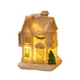 thumbnail image 4 of Christmas Houses Resin Ornaments Desktop Decoration, Lighted Christmas Mini Snow Houses 2025, Cottage Town Tiny Figurine with LED Light Winter Village Ornament for Xmas Scene, 4 of 5
