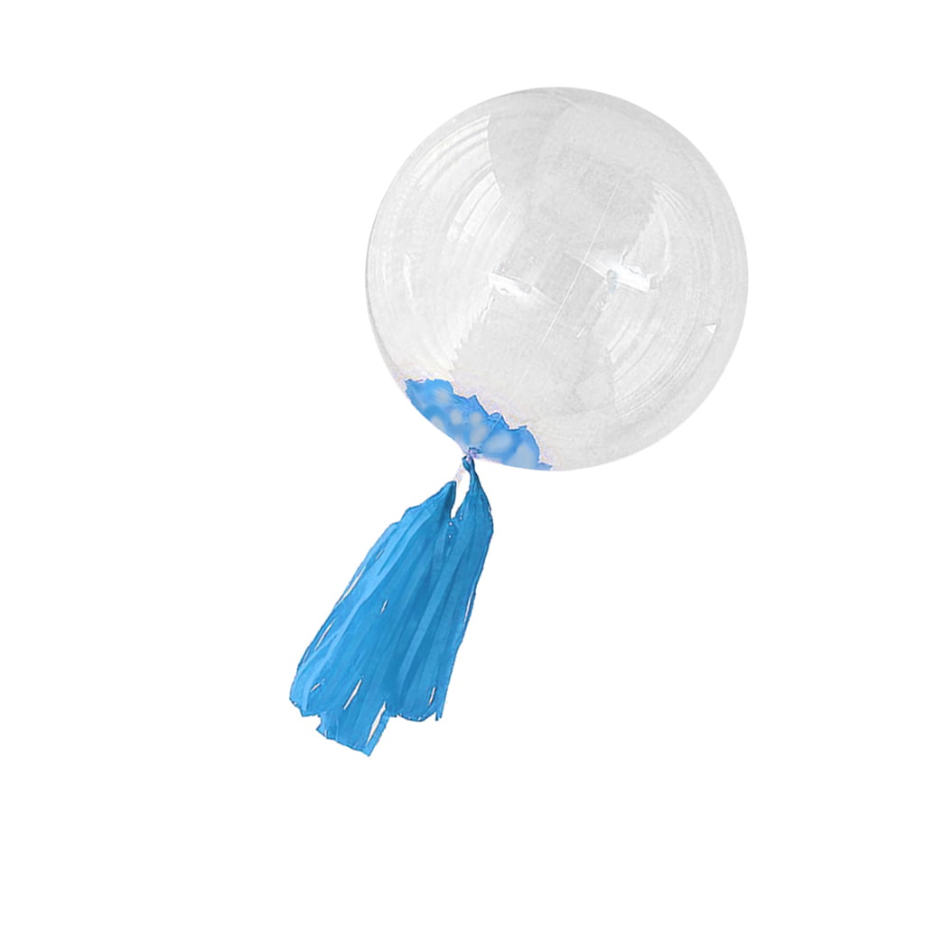 Details about   Personalised Balloon Bubble BoBo 18” Clear Round With Feathers Kit Set Orb 