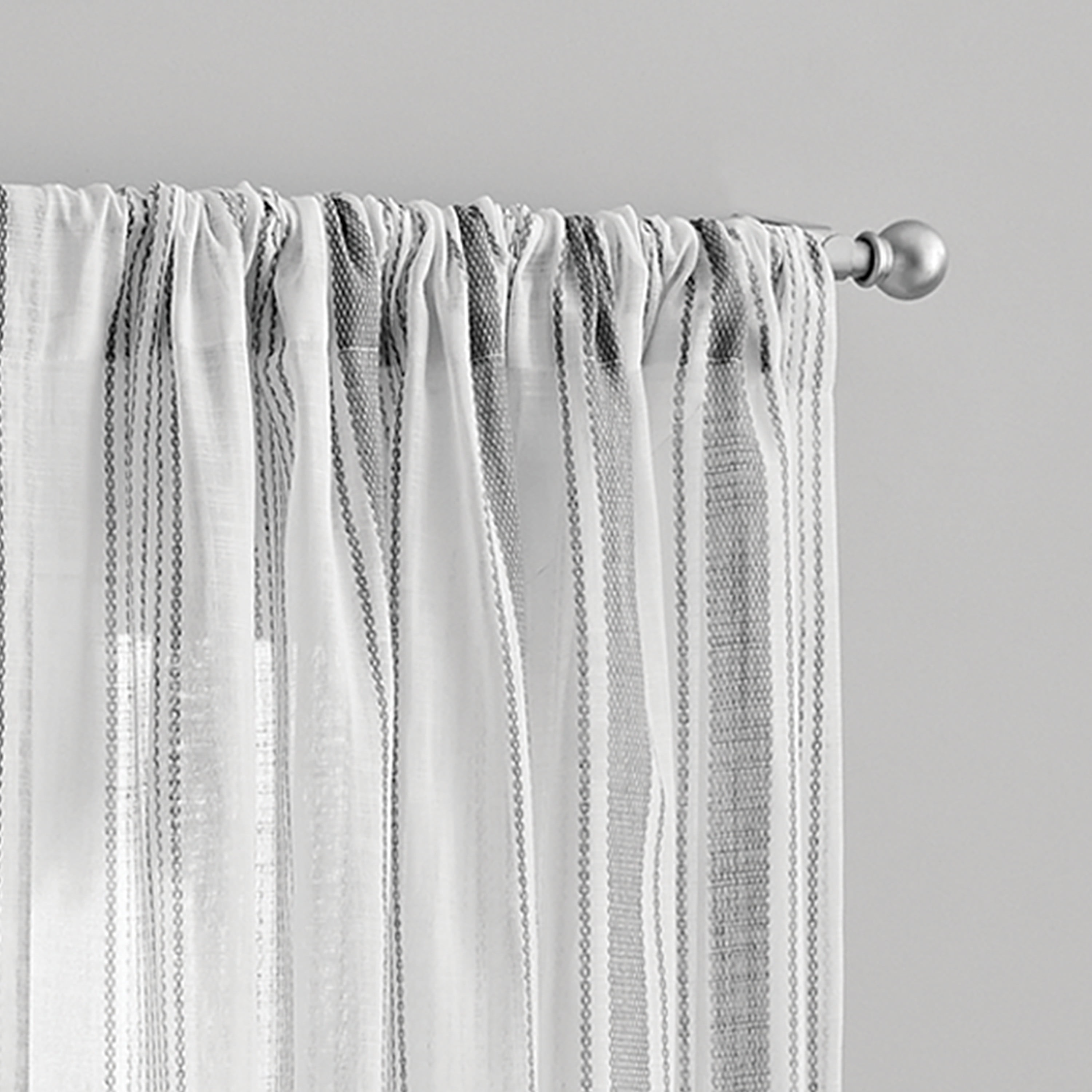 Mainstays 100% Cotton Indoor Sheer Rod Pocket Single Curtain Panel , Gray, 50" W x 84"L