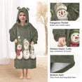 thumbnail image 3 of FORMRS Wearable Blanket Hoodie with Sleeves for Kids Cozy Flannel Sweatshirt, Beige Snowmen, 3 of 7