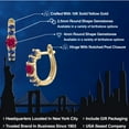 thumbnail image 2 of Gem Stone King 10K Yellow Gold Red Created Ruby and Blue Created Sapphire Hoop Earrings for Women | 0.90 Cttw | Gemstone July Birthstone | Round 4MM, 2 of 6