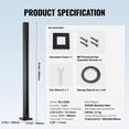thumbnail image 3 of KFFKFF Glass Fastener, 37.4" Tall Glass Balustrade Support for 0.39"-0.47" Thick Toughened Glass, 304 Grade Stainless Steel Glass Attachment Clamp, Glass Ledge Support, 3 of 9