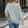thumbnail image 6 of XRoczxe Women Crew Neck Oversized Sweatshirt Long Sleeve Raglan Top Side Split Hem Wrinkle Resistant Soft Casual Layering Pullover Multiple Fresh Solid Colors, 6 of 7