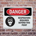 thumbnail image 4 of (2 Pack) Respirators Required Beyond This Point OSHA Danger Sign 14 Inch X 10 Inch Indoor / Outdoor Rust-Free Aluminum Metal Signs for Workplace, Workshop, and Construction Site, Made, 4 of 8