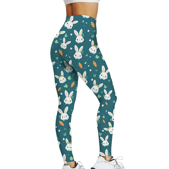 2024 Women's Casual Stretchable Easter Printed Tight Lifting Fitness Yoga Leggings (1)