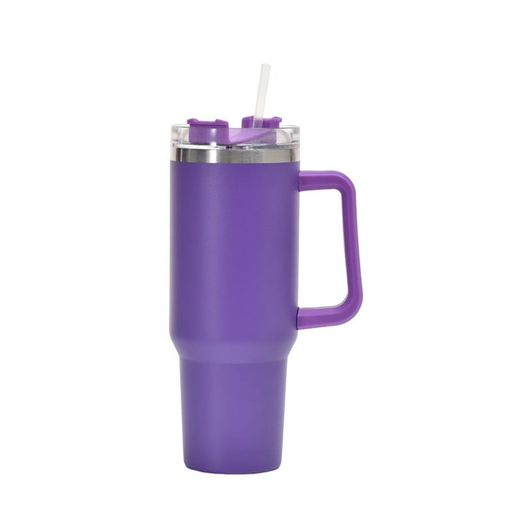 Tumbler with Handle Car Tumbler Cup 40oz ,with Lid and Straw ,Women Men  Gifts Mug Water Bottle for Iced Tea light grey 