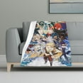 thumbnail image 6 of Genshin Impact Anti-Pilling Flannel 32"X48" Super Soft Plush Air Condition Quilt Fluffy Warm Cozy Decorative Blankets, 6 of 7