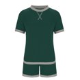 thumbnail image 5 of Kaemgyyd Women's Summer Two Piece Outfits Sweatsuit Casual Short Sleeve Shirts and Drawstring Shorts Fashion Lounge Sets, 5 of 5