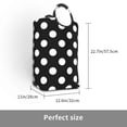thumbnail image 3 of Kll Black And White Polka Dot Laundry Hamper,Large Canvas Fabric Lightweight Storage Basket Toy Organizer Dirty Clothes Collapsible Waterproof For College Dorms,Children Bedroom,Bathroom, 3 of 6