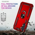 thumbnail image 5 of TJS for Samsung Galaxy S25 Plus Phone Case, Impact Resistant Metal Ring Magnetic Support Kickstand Drop Protector Cover for Galaxy S25 Plus (Red), 5 of 5