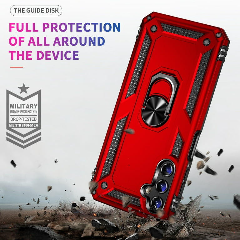 Allytech Galaxy A14 5G Case with Screen Protector, Gradient TPU Rubber  Shockproof Anti-Yellow Protective Clear Case for Samsung Galaxy A14 5G 6.6  - Red 