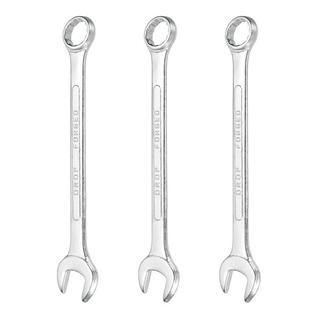 3Pcs Combination Wrench 18mm Metric 12-Point Box and Open End Zinc Plated Steel