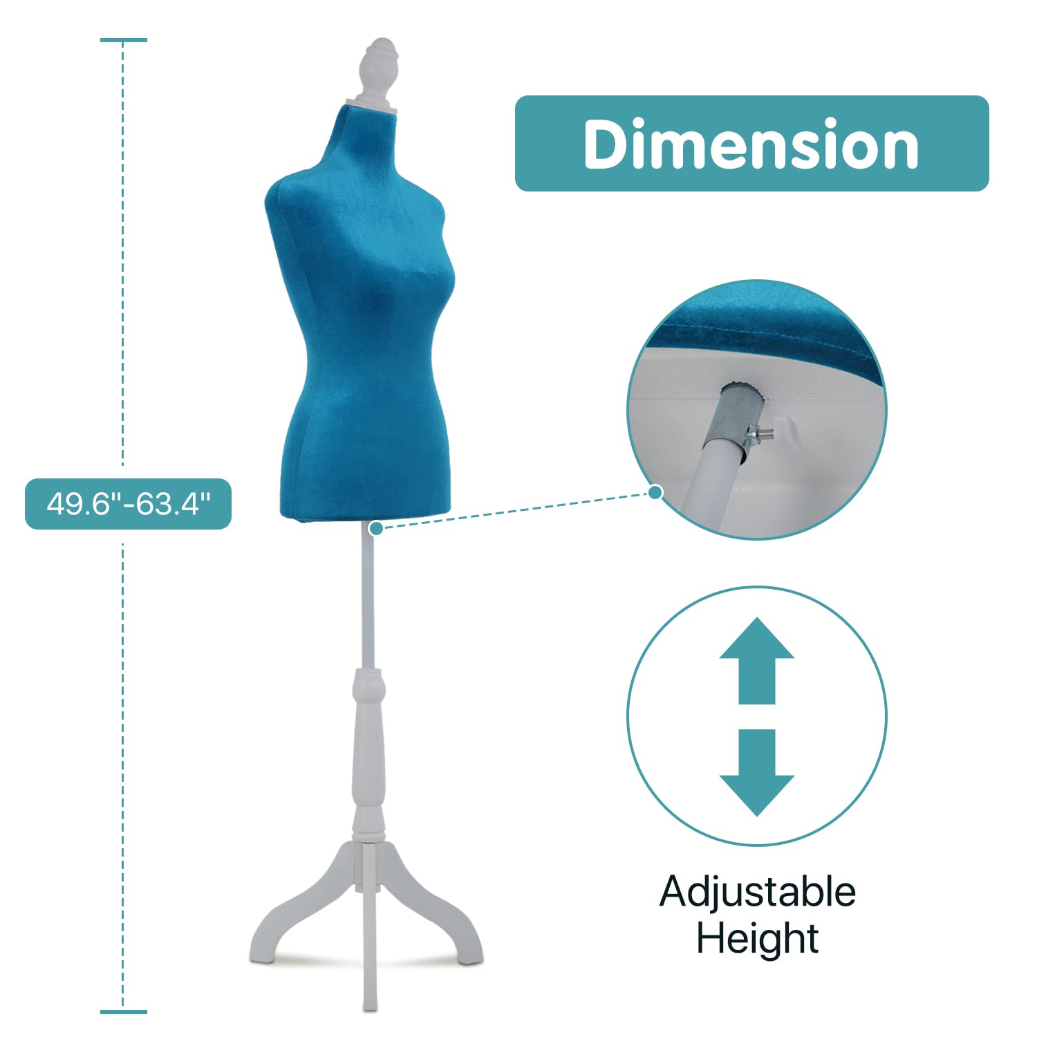 Mannequin, 49.6-63.4 Inch Adjustable Mannequins Body Female, Solid Wood Dress  Mannequin with Stand, Sewing Mannequin Female, Adjustable Dress Form for  Clothing Jewelry Display, Manikin Body, White - Yahoo Shopping