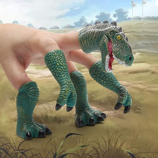 Tal Dinosaur Finger And Handi Puppet Dino T-rex Puppets Animal Raptor Finger Toys para ni?os (gris) LingWen 1327533360906