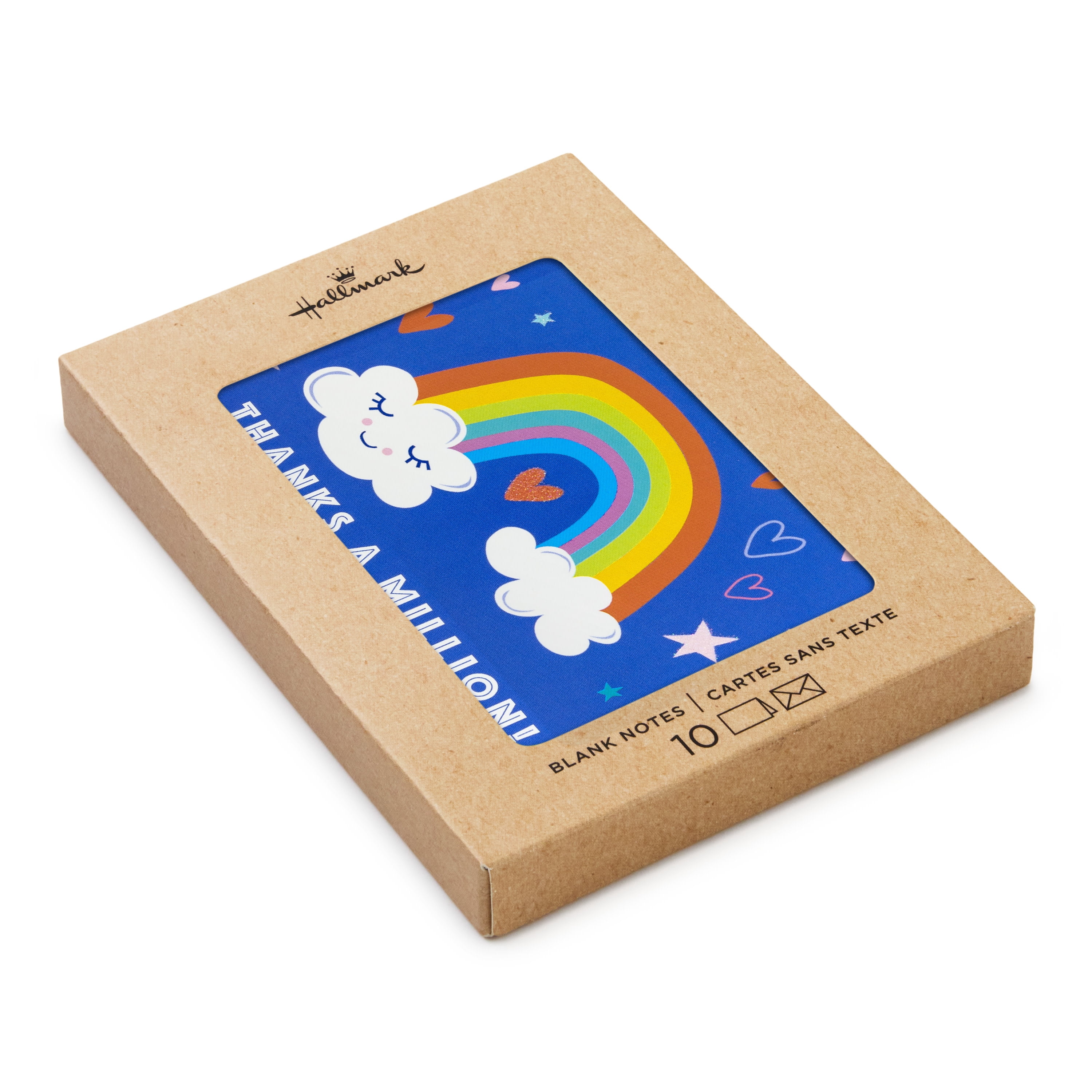 Hallmark Blank Thank You Notes (Rainbow and Clouds Kids), 10 Count
