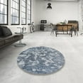 thumbnail image 4 of Ahgly Company Machine Washable Indoor Rectangle Transitional Light Steel Blue Area Rugs, 3' x 5', 4 of 7
